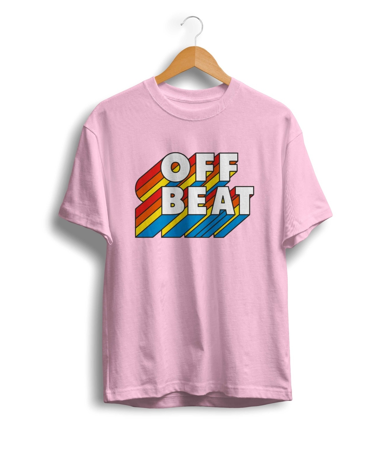 Off Beat Text Rainbow T Shirt