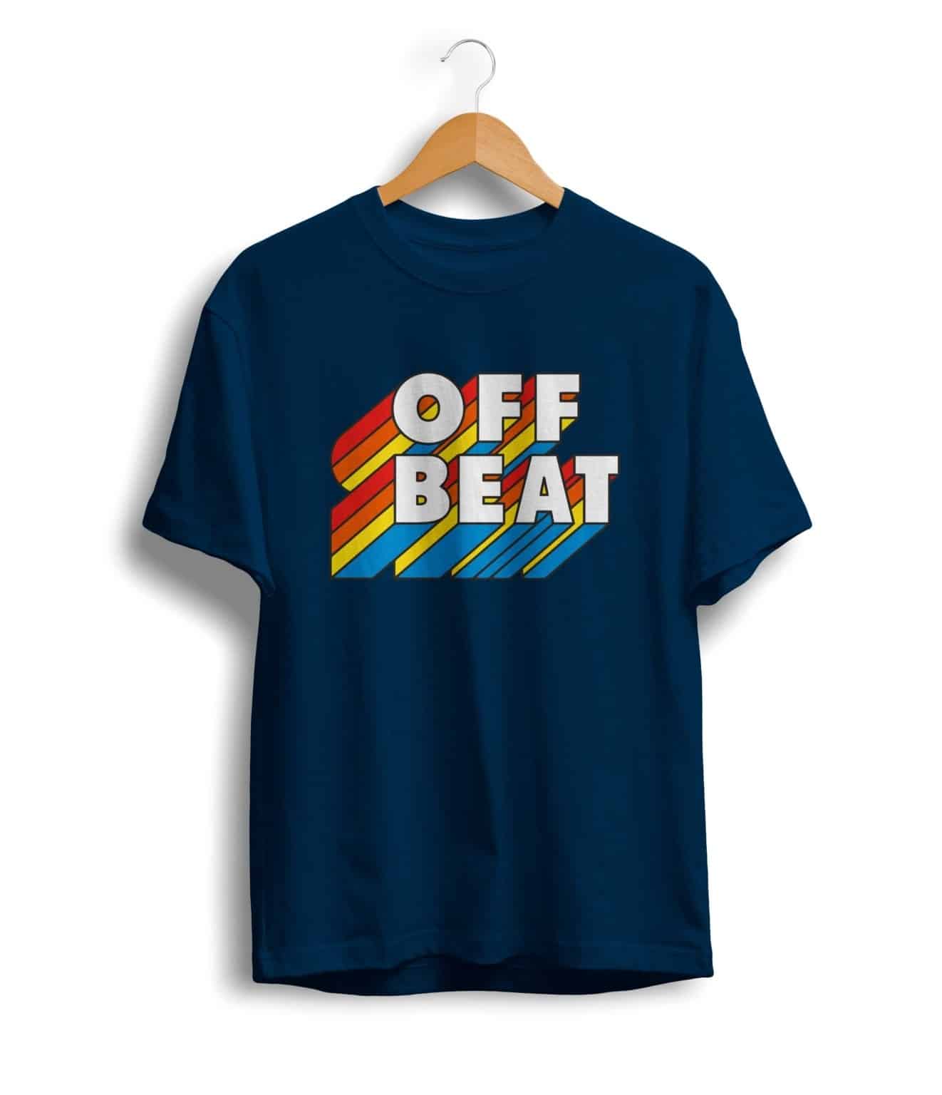 Off Beat Text Rainbow T Shirt