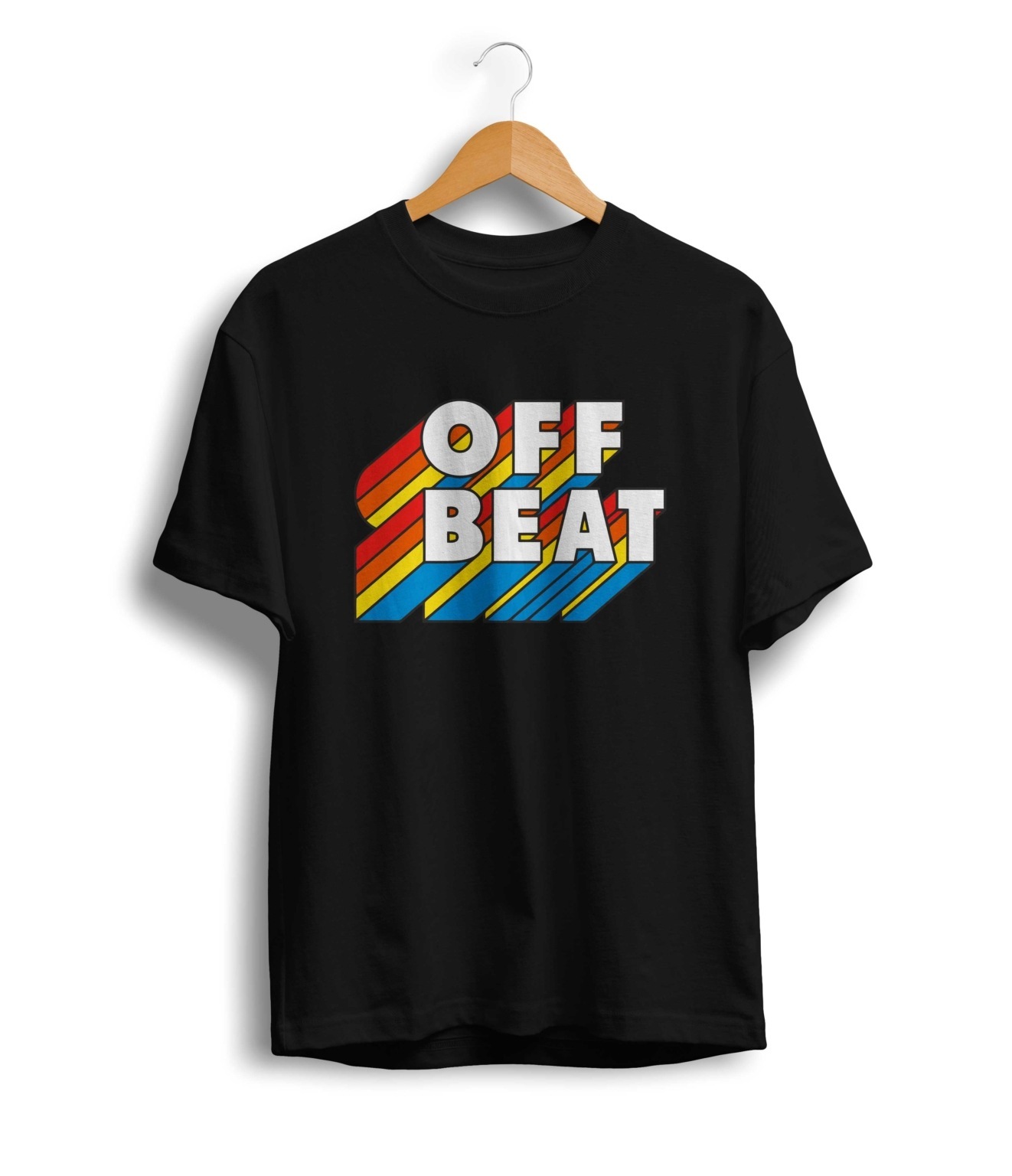 Off Beat Text Rainbow T Shirt