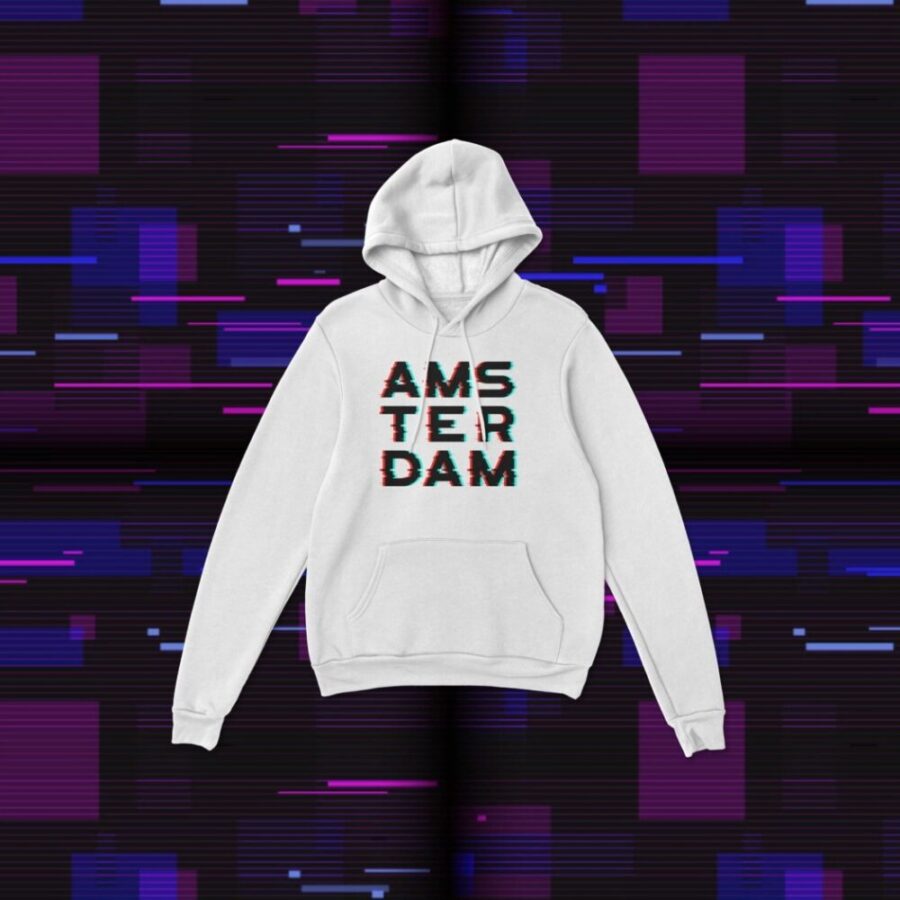 U/P Amsterdam Glitch Unisex Hoodie 1 U/P Amsterdam Glitch Unisex Hoodie