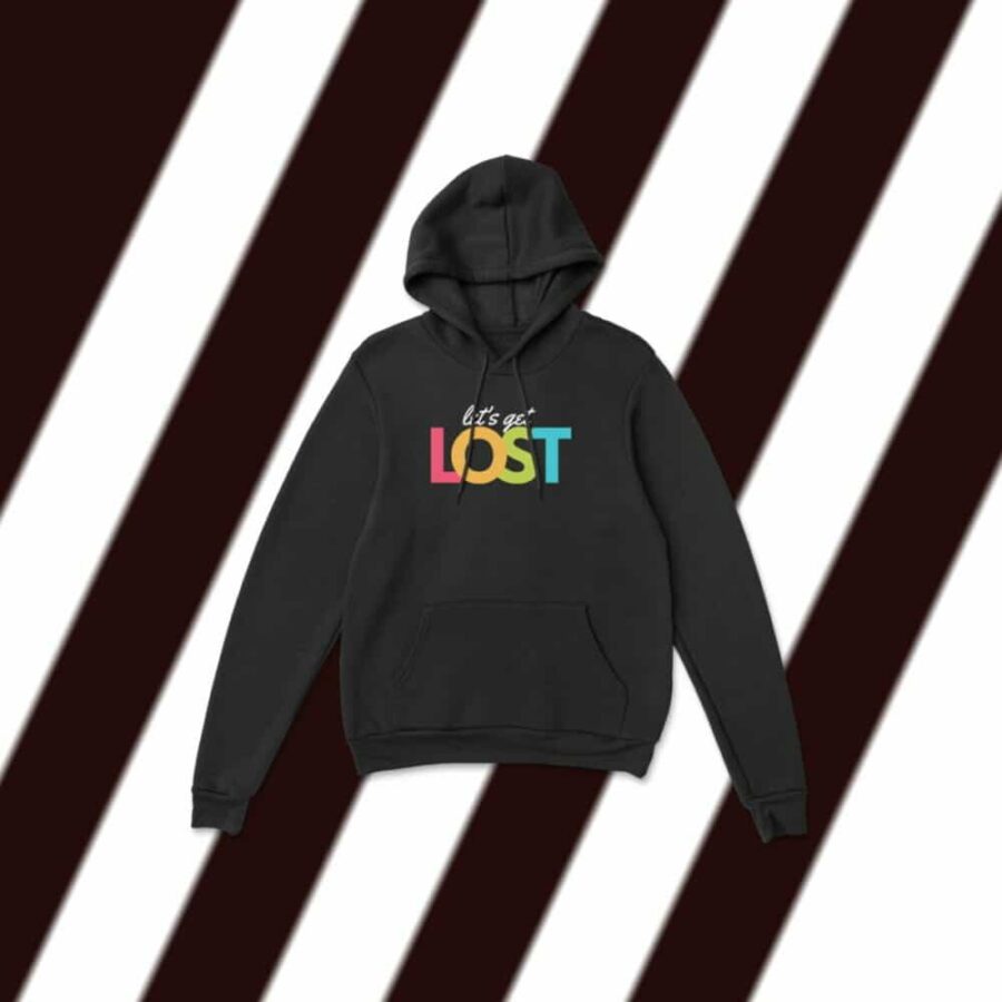 U/P Get Lost Unisex Black Hoodie