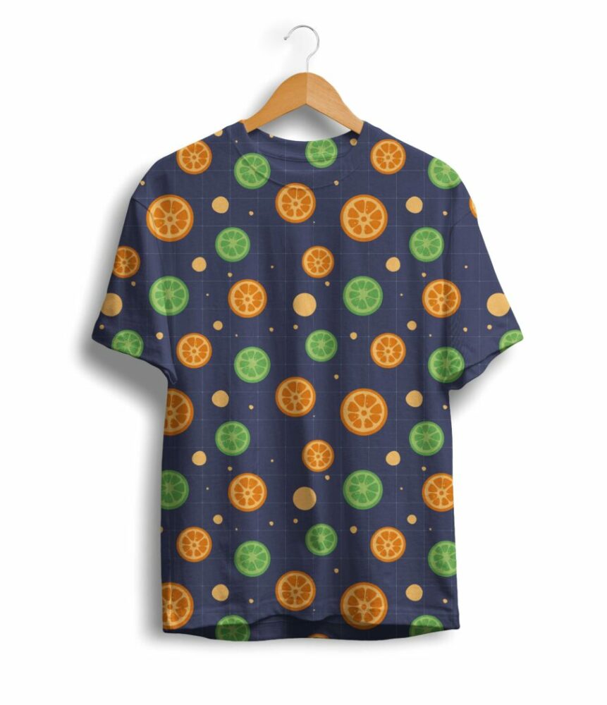 Blue Orange Slice T Shirt