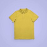 Mustard Yellow Solid Collar T Shirt