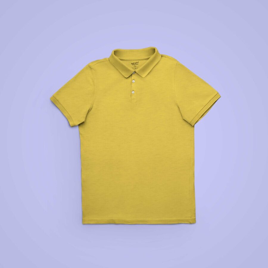 Mustard Yellow Solid Collar T Shirt