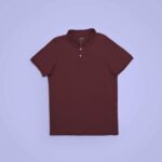 Maroon Solid Collar T Shirt