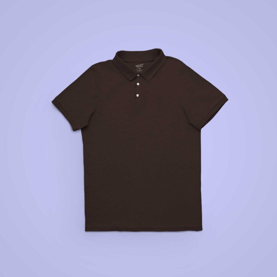 Brown Solid Collar T Shirt