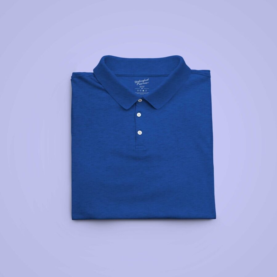 Royal Blue Solid Collar T Shirt