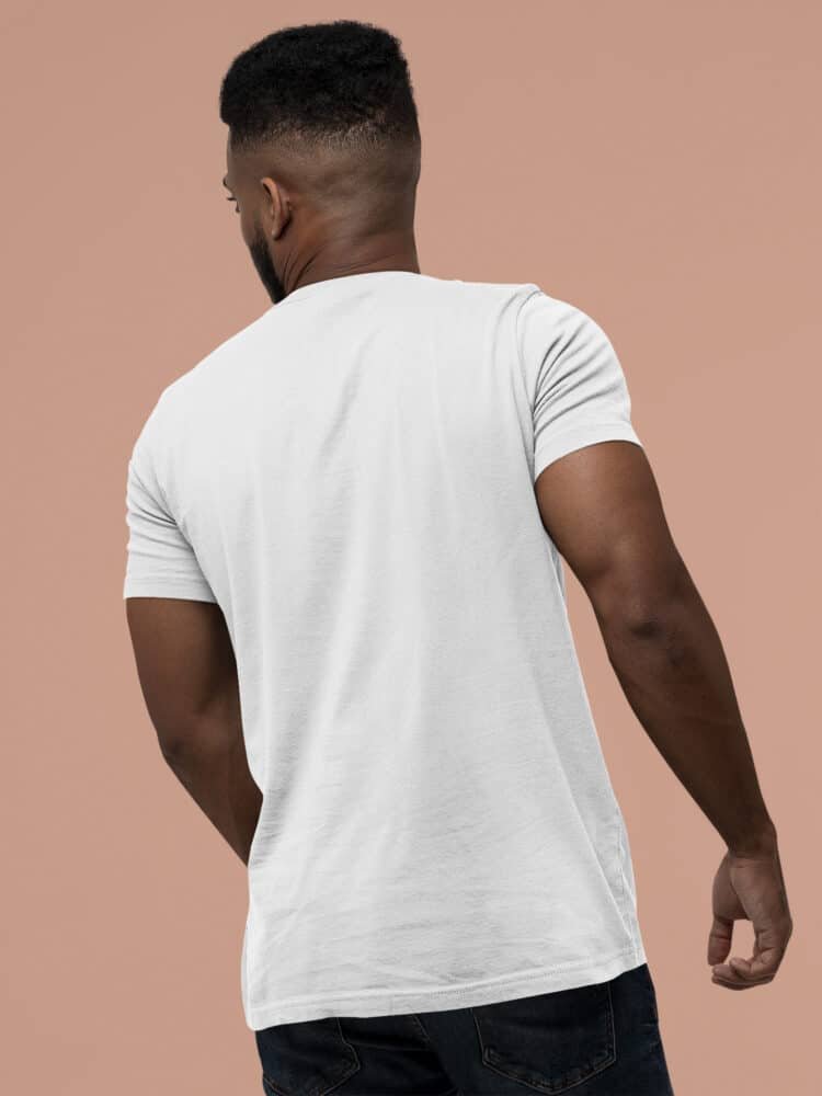 White Solid Vneck T Shirt