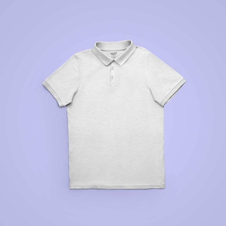 White Solid Collar T Shirt