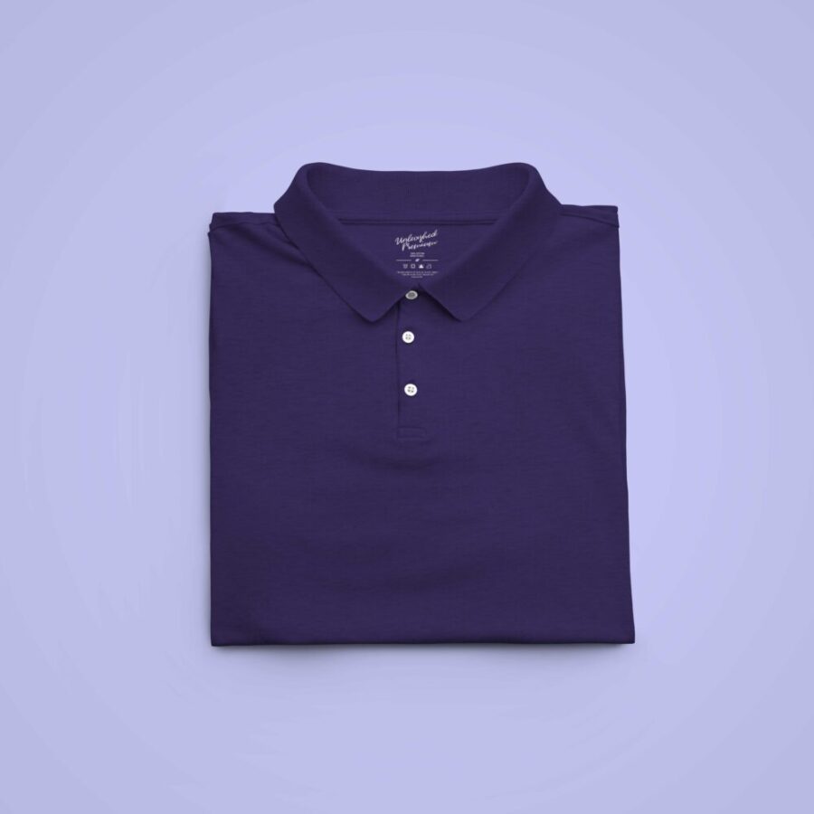 Purple Solid Collar T Shirt