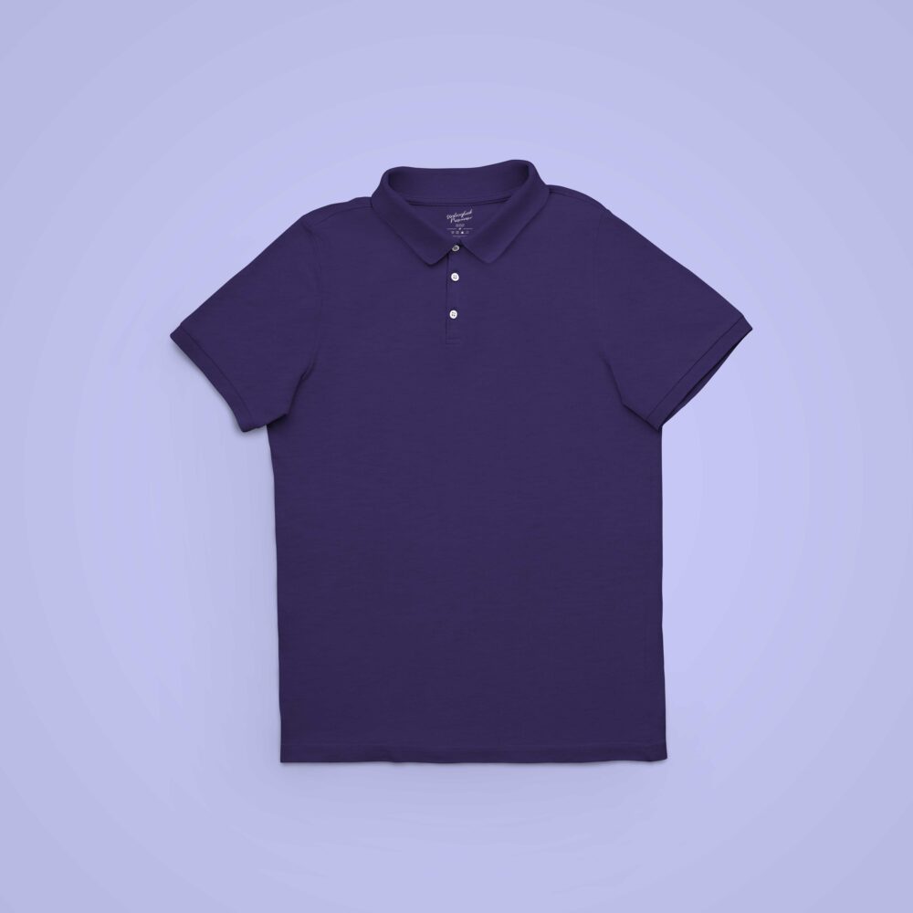 Purple Solid Collar T Shirt
