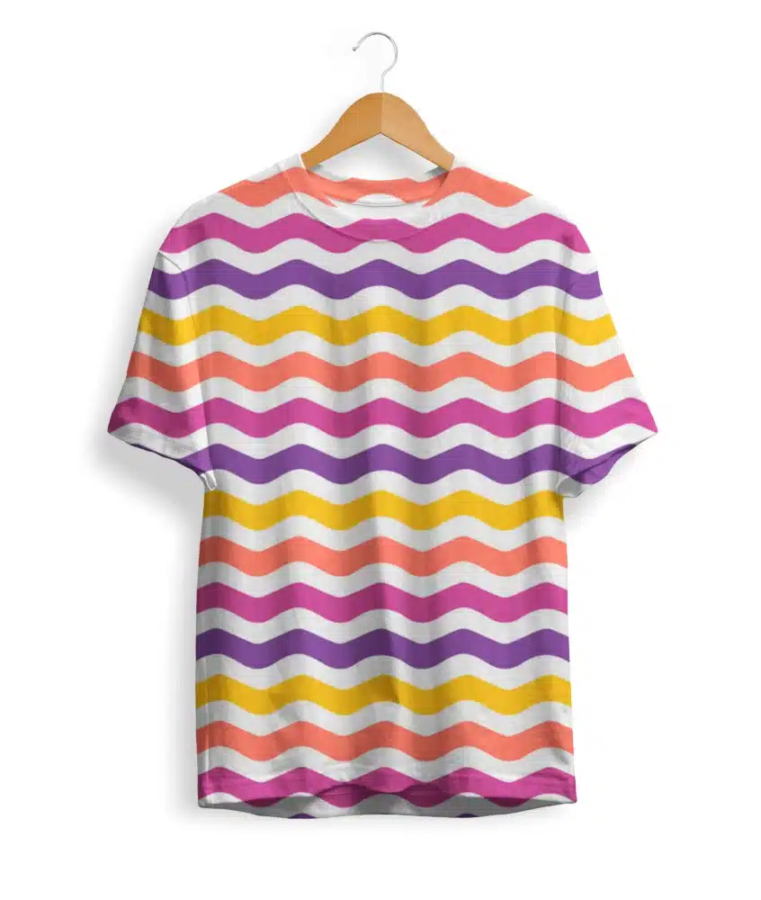 Rainbow Horizontal Lines Pattern T-Shirt
