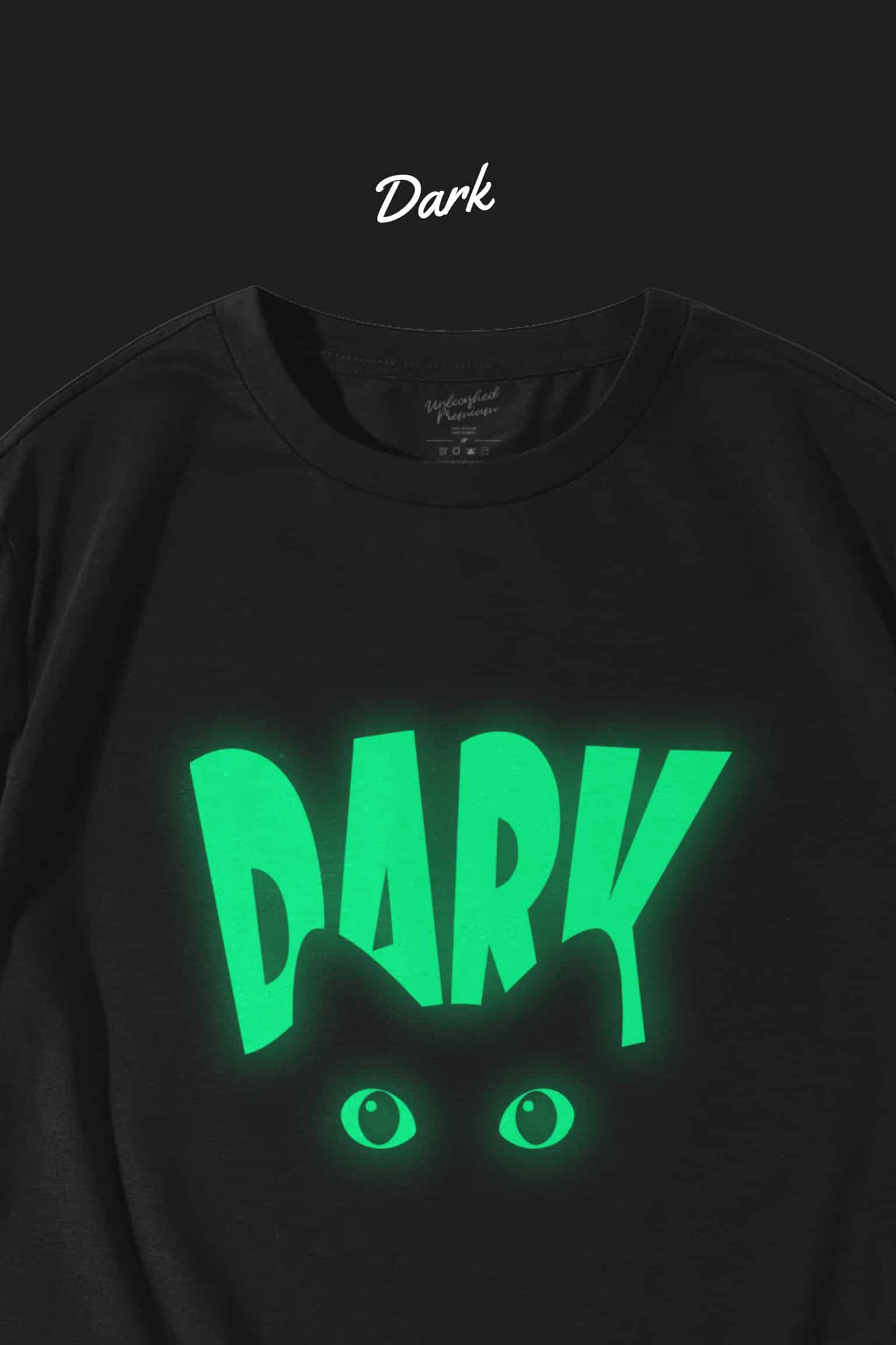 Cat Glow In Dark Oversized T-Shirt