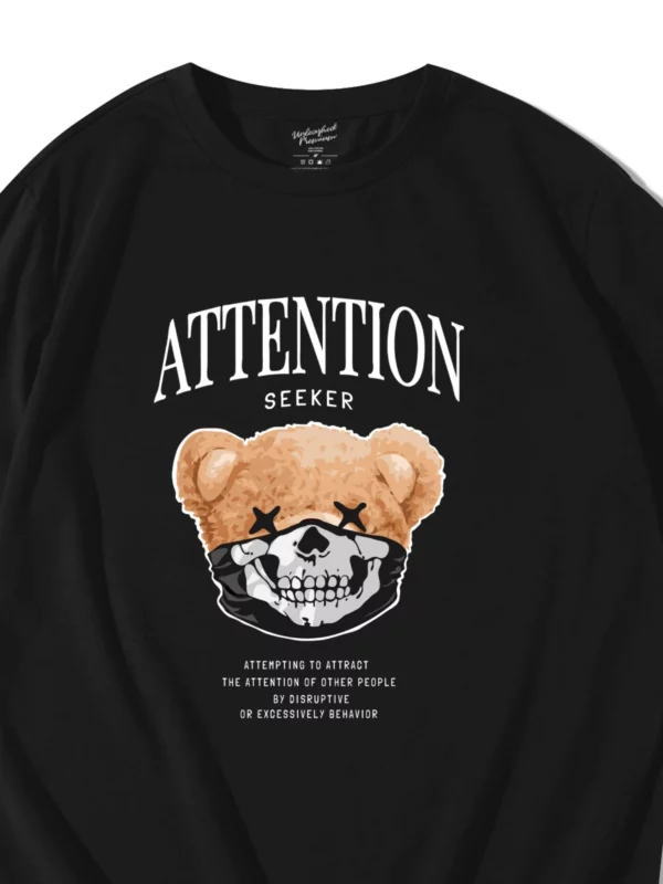 attention seeker oversized black t shirt zoom