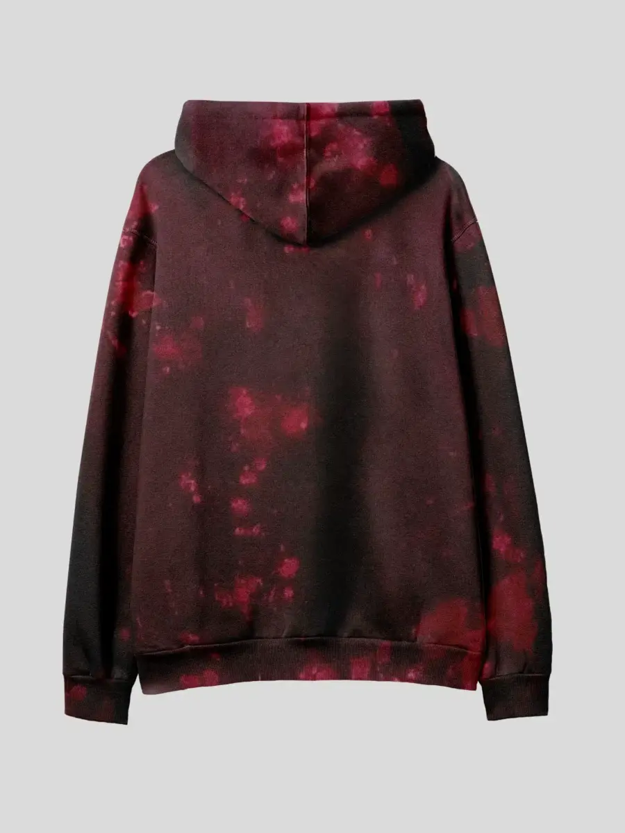 Tie Dye Maroon Reverse Hoodie 2 Tie Dye Maroon Reverse Hoodie