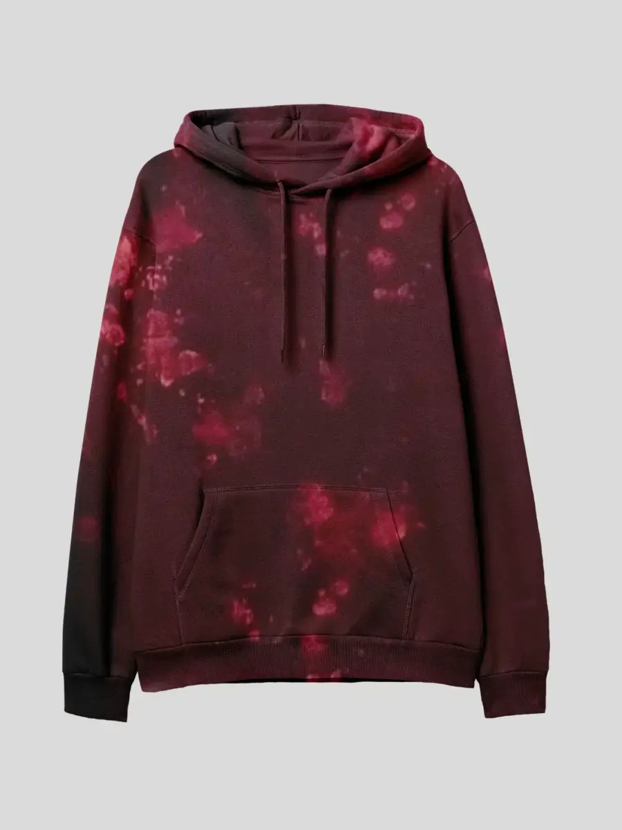 Tie Dye Maroon Reverse Hoodie 1 Tie Dye Maroon Reverse Hoodie