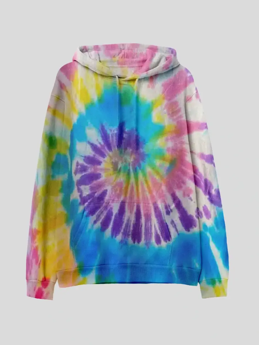 Tie Dye Multi Color Spiral Hoodie 1 Tie Dye Multi Color Spiral Hoodie