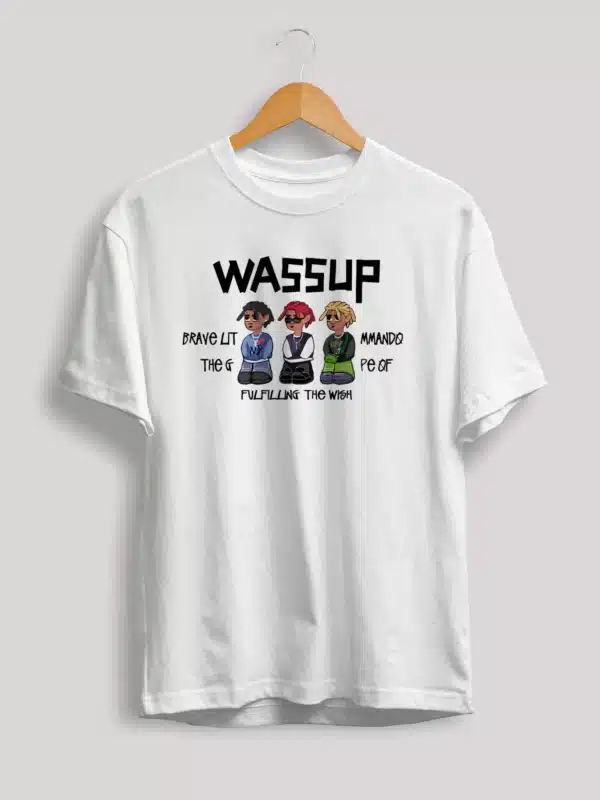 hip hop wassup t shirt white