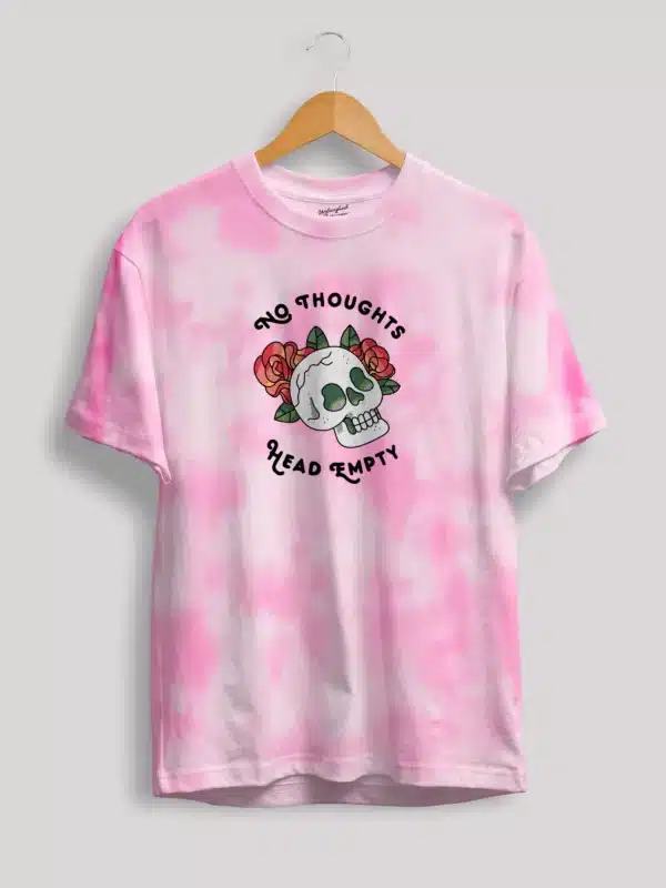 no thoughts empty head t shirt tie dye pink