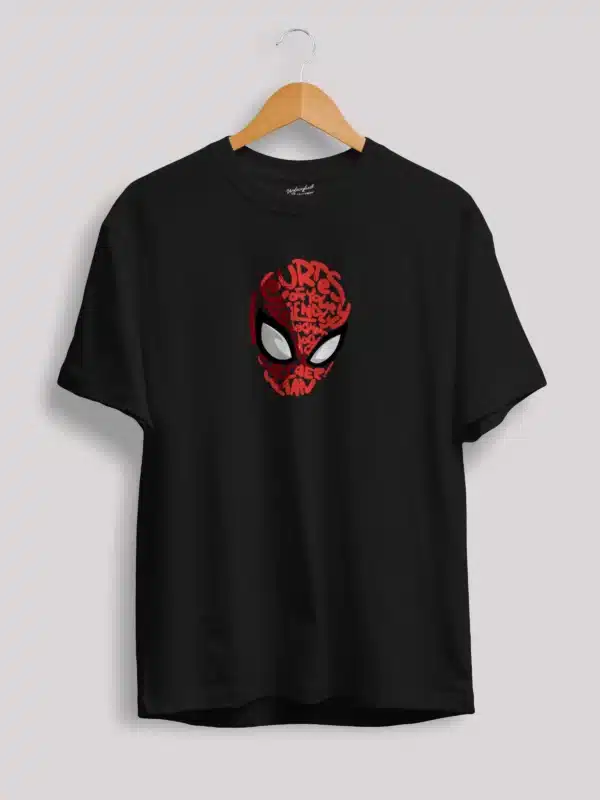 Spiderman Text Face T Shirt
