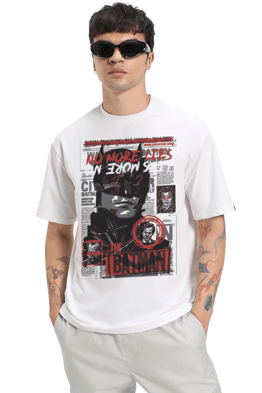 News Paper Batman Oversized T Shirt